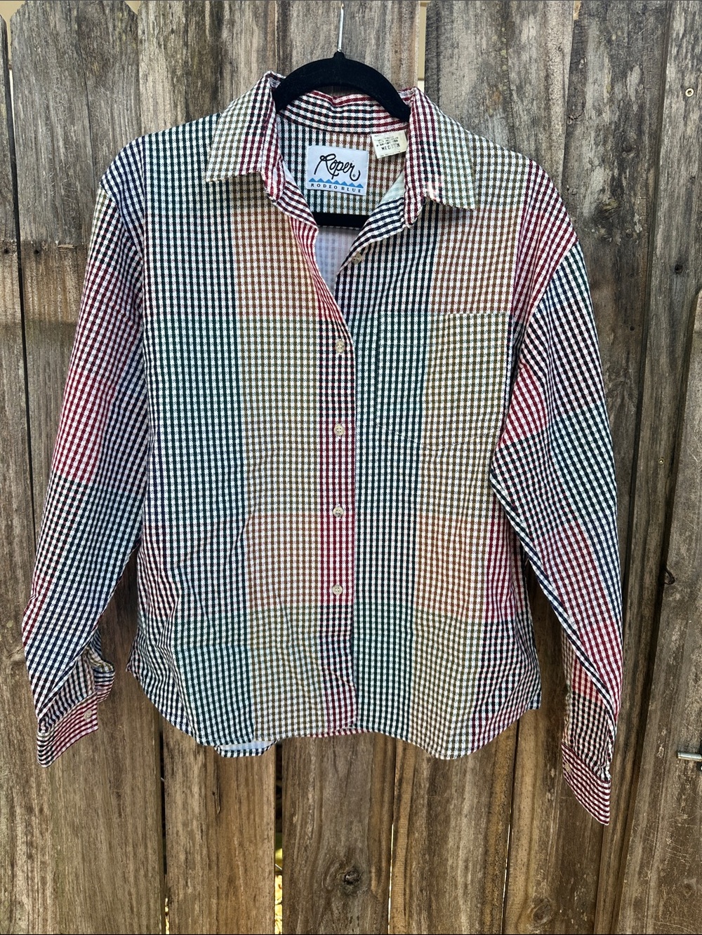 Roper Multicolor Gingham Button-Down Shirt - Red, Green, Blue, Cream